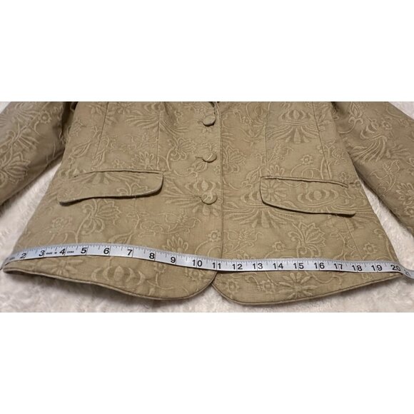 Women's Judith Hart Collection Tan Color Jacket Blazer 100% Cotton Size 10 - Picture 10 of 16